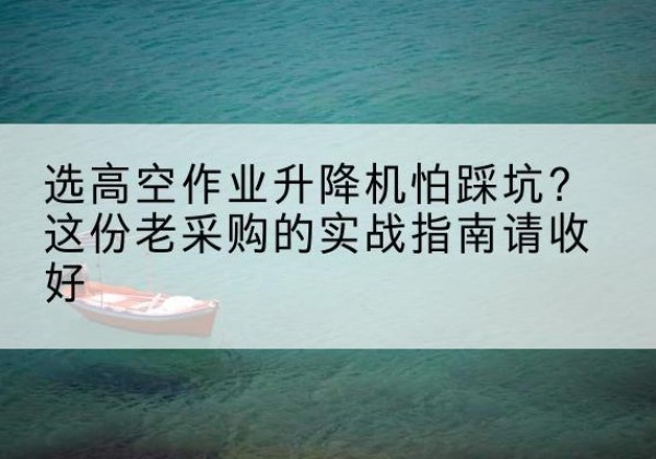 郎溪高空作业升降机厂家推荐-选高空作业升降机怕踩坑？这份老采购的实战指南请收好