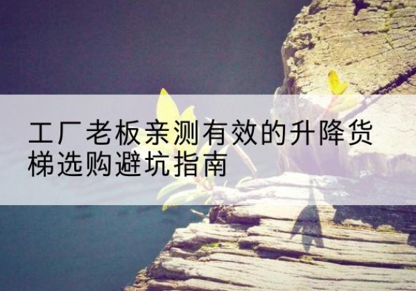 郎溪升降货梯怎么选-工厂老板亲测有效的升降货梯选购避坑指南